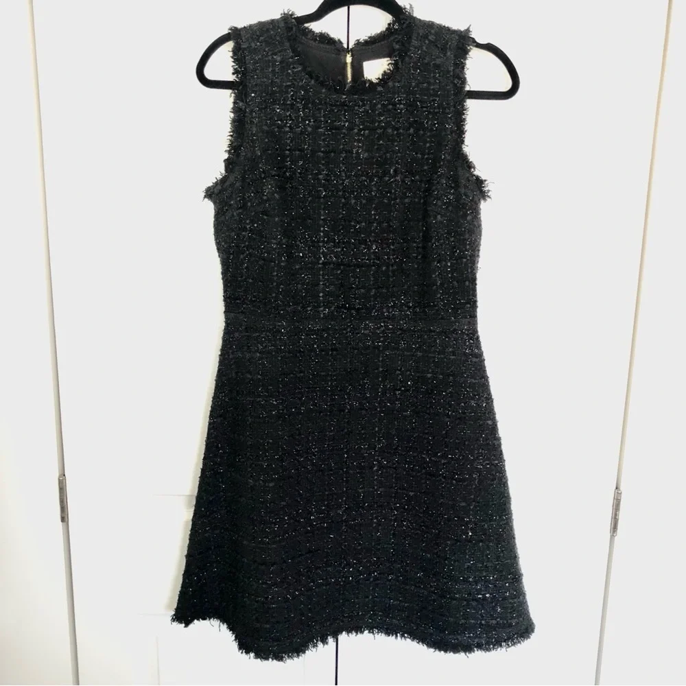 Kate Spade Black Shimmer Tweed Dress Size 8